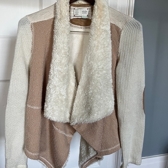 Saturday Sunday elbow patch shearling cardigan - Picture 1 of 2
